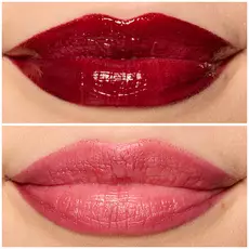 Labios de modelo usando Lip I.V. 15 Water 'Bout Wine.