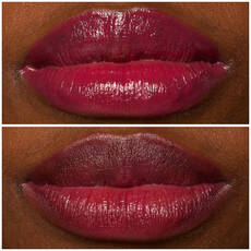Labios de modelo usando Lip I.V. 10 Berry Thirsty.