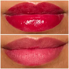 Labios de modelo usando Lip I.V. 19 Magenta Mist.
