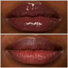 Labios de modelo usando Lip I.V. 06 Espresso Soak.