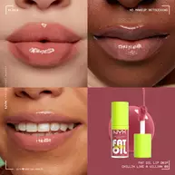 Brillo labial transparente nude gloss NYX Fat Oil Lip Drip voluminizador con color