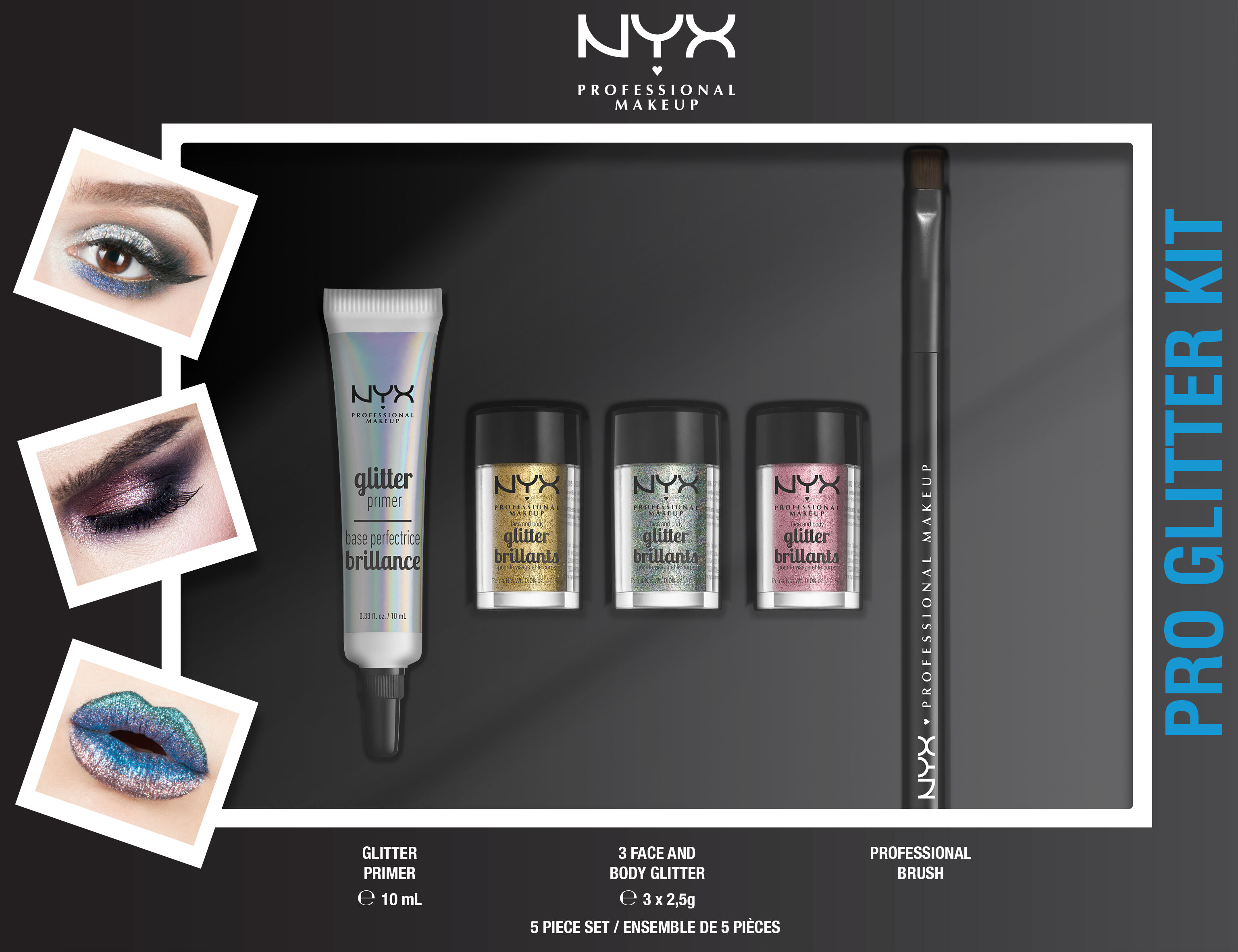 SET DE MAQUILLAJE PRO GLITTER KIT