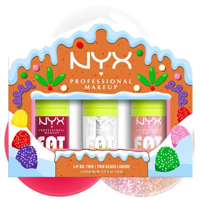 NYX LAガール コスメ まとめ売り Kit gloss labios Holiday Fat Oil trio | NYX Professional Makeup